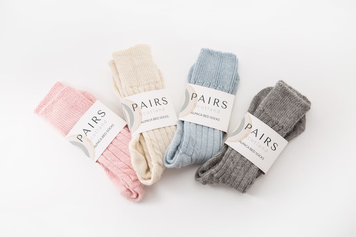 Grey Alpaca Bed Socks - Made in Britain
