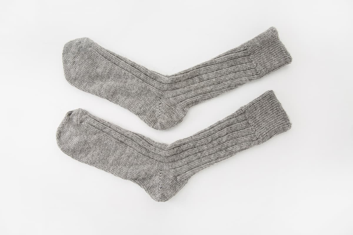 Grey Alpaca Bed Socks - Made in Britain