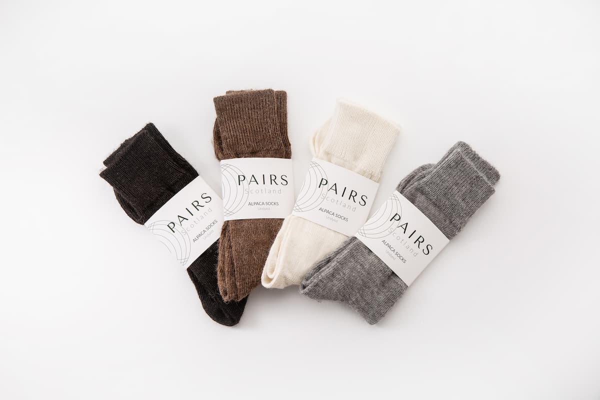 Brown Undyed Alpaca Socks - Made in Britain