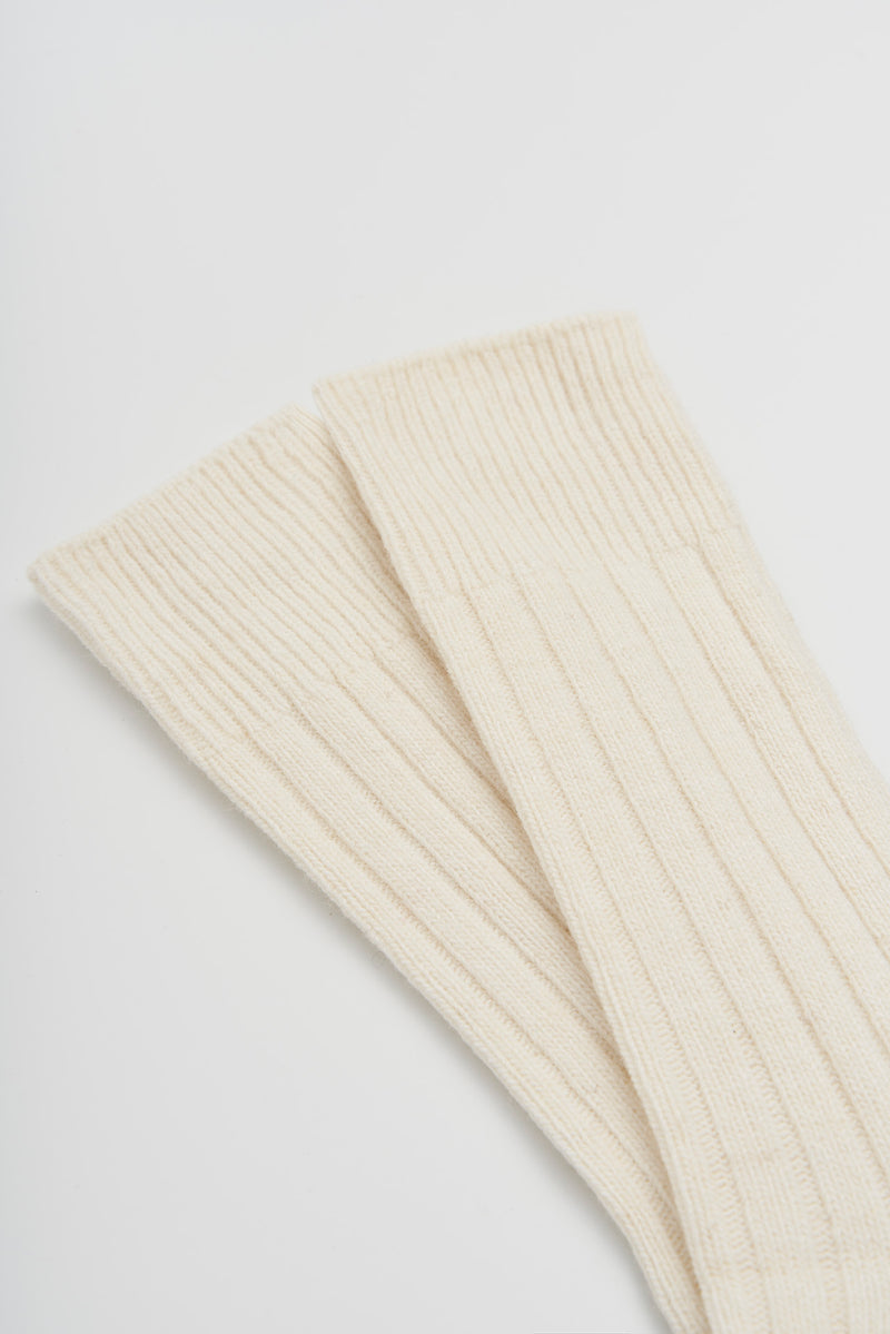 Clotted Cream Lambswool Bed Socks