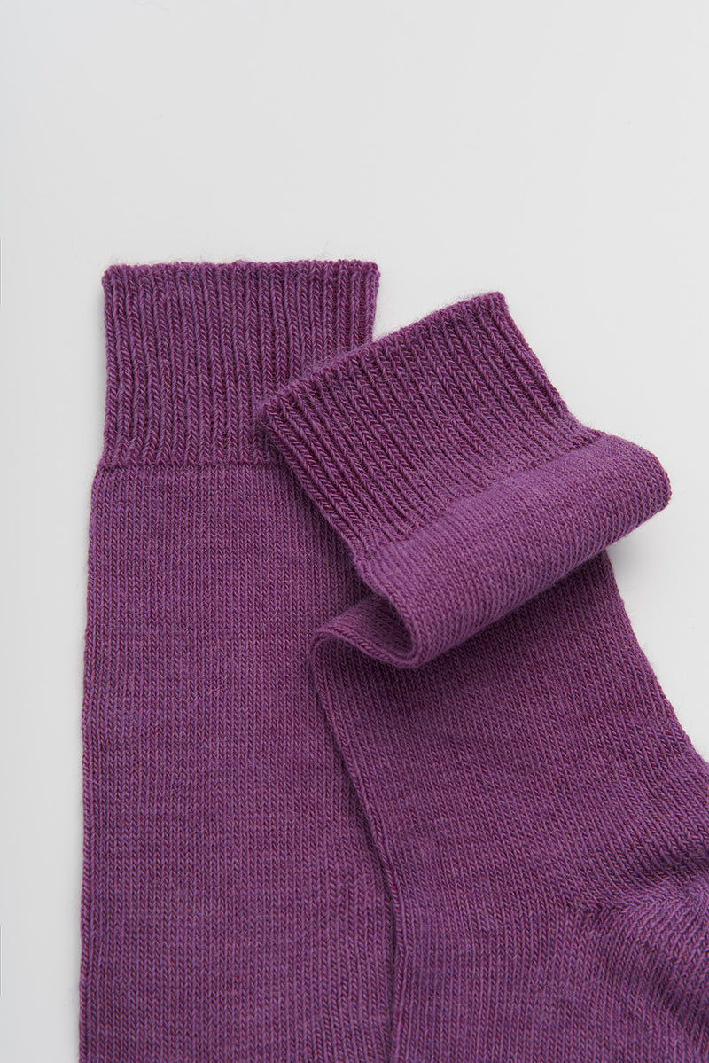 Dark Grape Purple Alpaca Socks