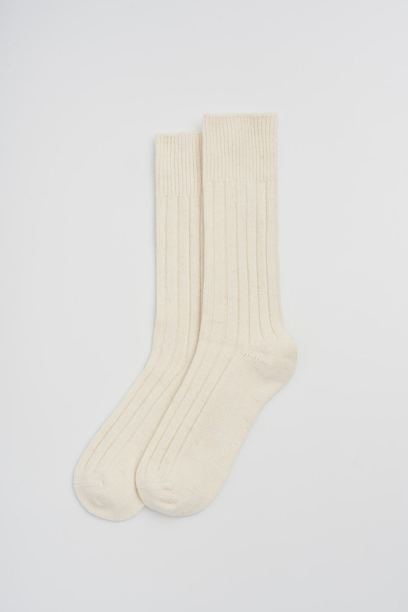 Clotted Cream Lambswool Bed Socks