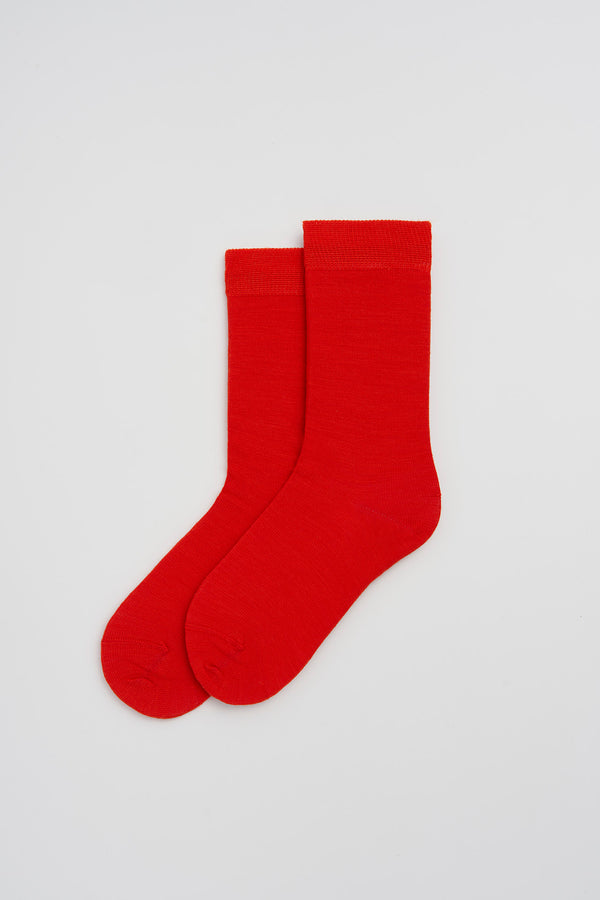 Fire Red Merino Socks