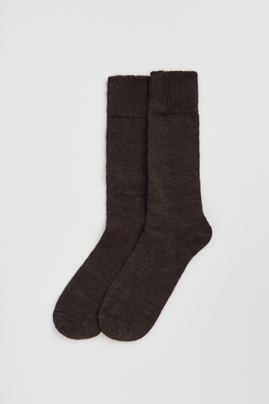 Bitter Chocolate Brown Alpaca Socks