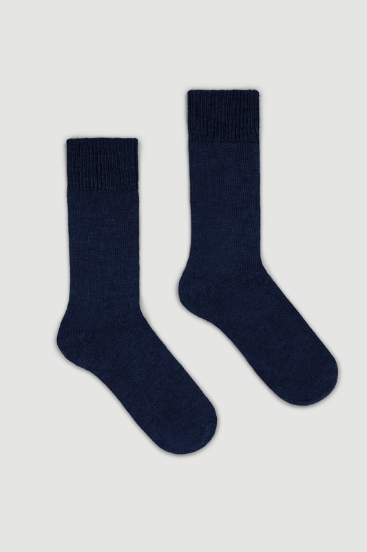Inky Blue Alpaca Socks