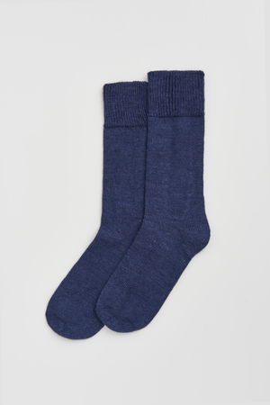 Inky Blue Alpaca Socks