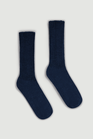 Inky Blue Mohair Socks