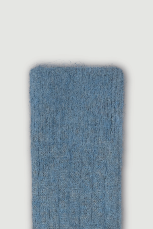 Lido Blue Ultra Soft Alpaca Ribbed Bed Socks