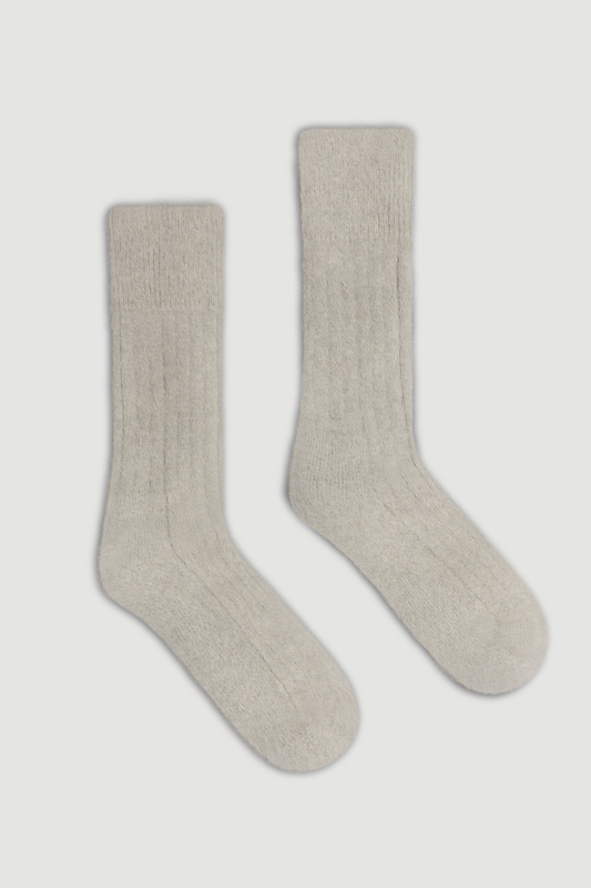 Correct Grey Ultra Soft Alpaca Ribbed Bed Socks