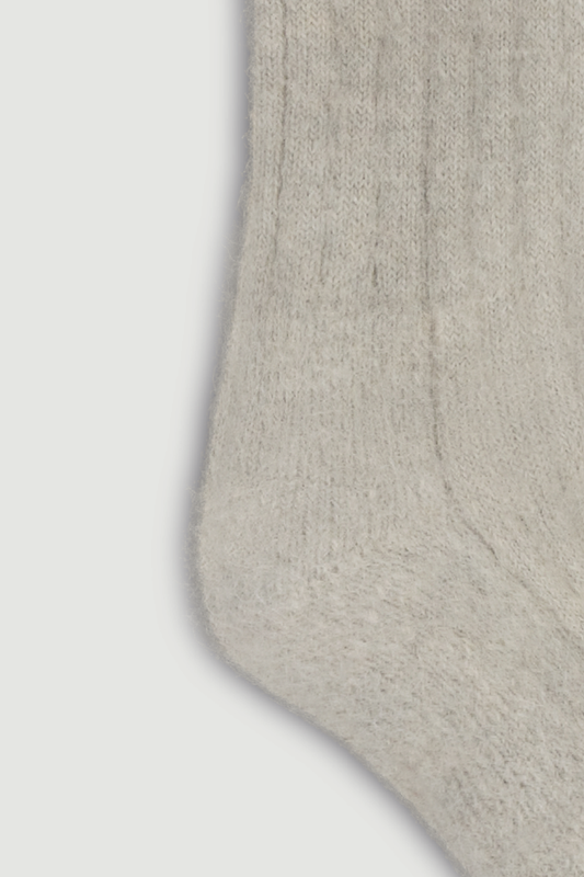 Correct Grey Ultra Soft Alpaca Ribbed Bed Socks