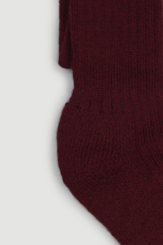 Dark Plum Wool Knee High Socks