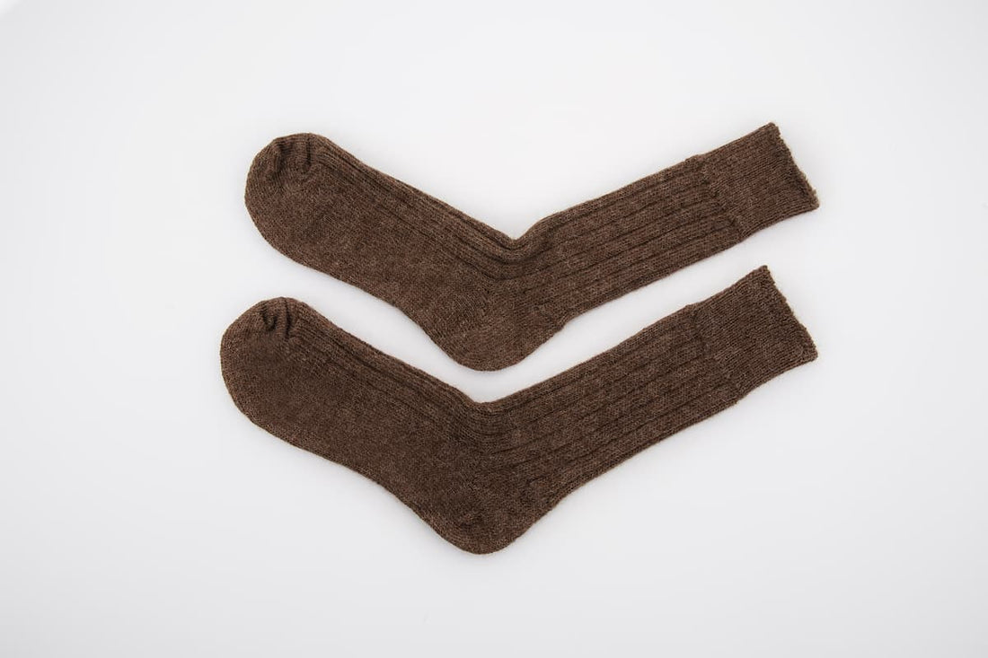 Brown Alpaca Bed Socks - Made in Britain